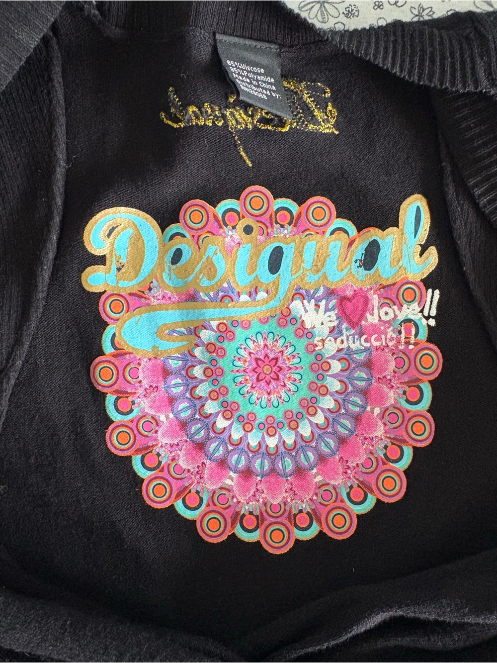 Desigual Mandala Y2K Knit Dress with sequins & embroidery - Picture 6 of 9